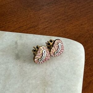 Juicy Couture Pink and Gold Heart Earrings
